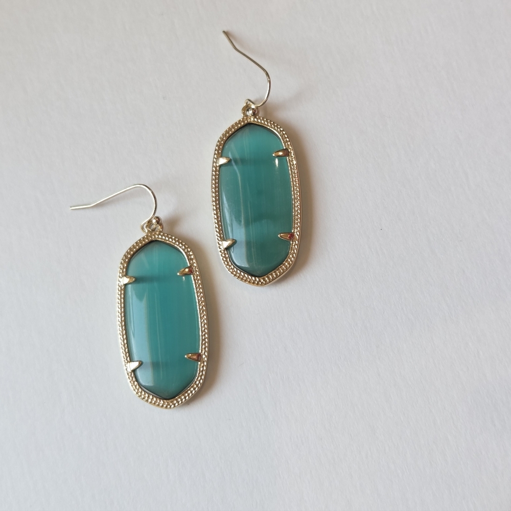 Kendra Scott Gold and Green Earrings